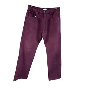 Members Property Jeans Mens 34 x 32 Red Denim 90s Hip Hop Street Wear Pants